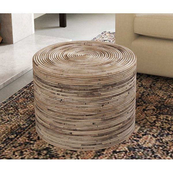 Round on sale rattan ottoman